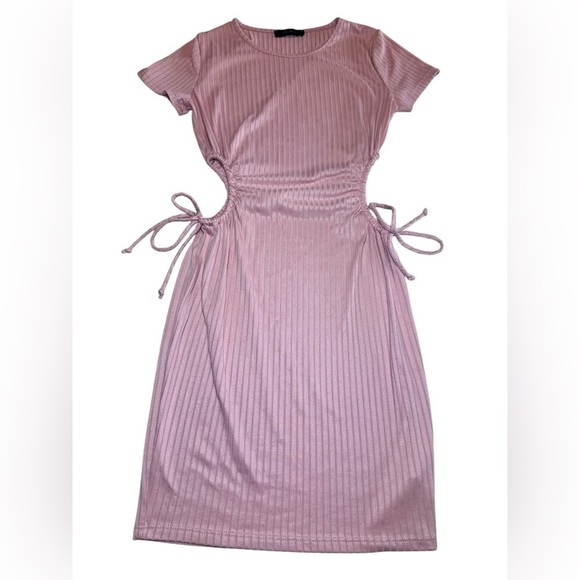 21 Saints Pink Ribbed Cut Out Dress Size Small​​​​ - Picture 5 of 6